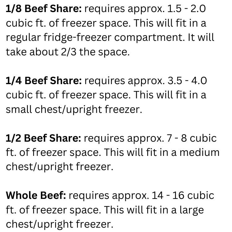 1/8 Beef Share